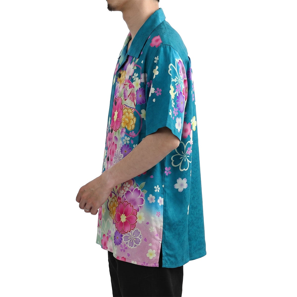 和柄のアロハシャツ 正絹