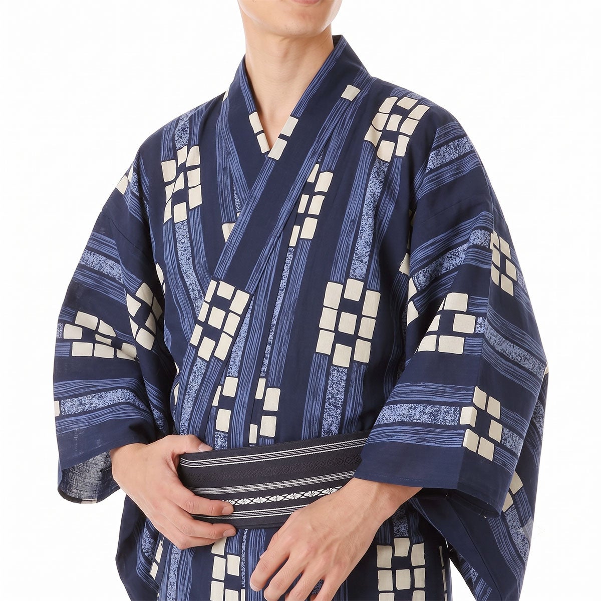 メンズ浴衣 綿 紺