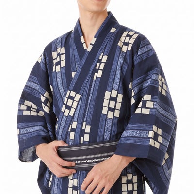 メンズ浴衣 綿 紺