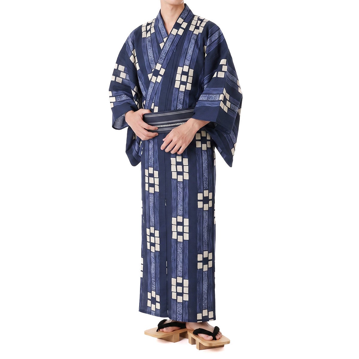 メンズ浴衣 綿 紺
