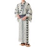 メンズ浴衣 綿 幾何学文様 生成り