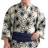 メンズ浴衣セット 浴衣男性 古典柄 麻の葉 ベージュ