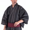 メンズ浴衣セット 浴衣男性 近江ちぢみ 黒