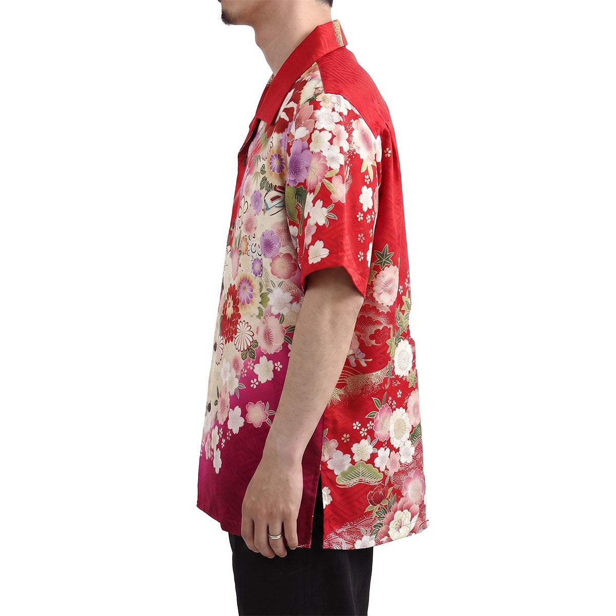 和柄アロハシャツ 正絹