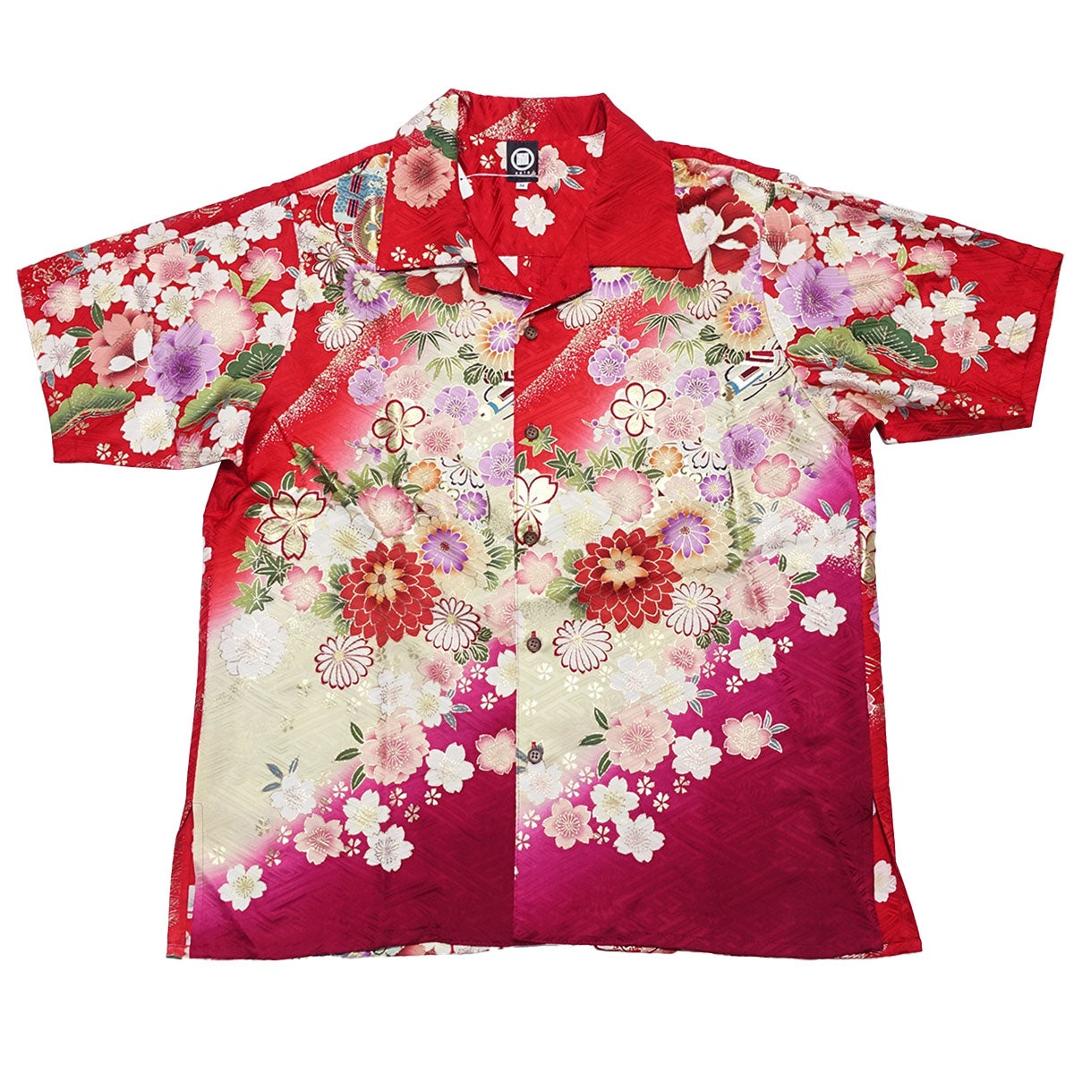 和柄アロハシャツ 正絹
