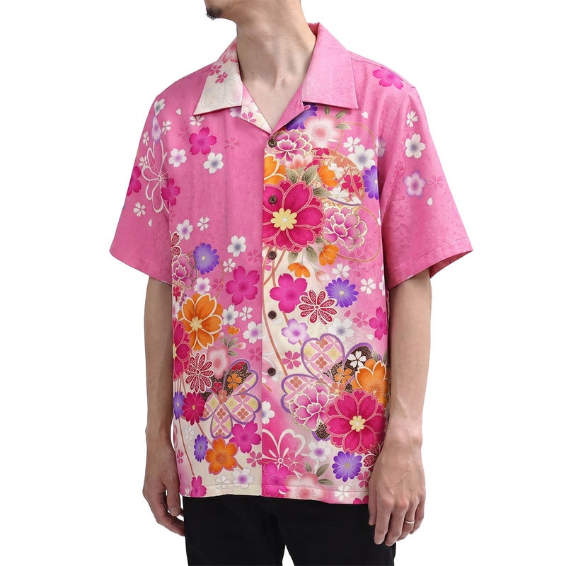 和柄アロハシャツ 正絹