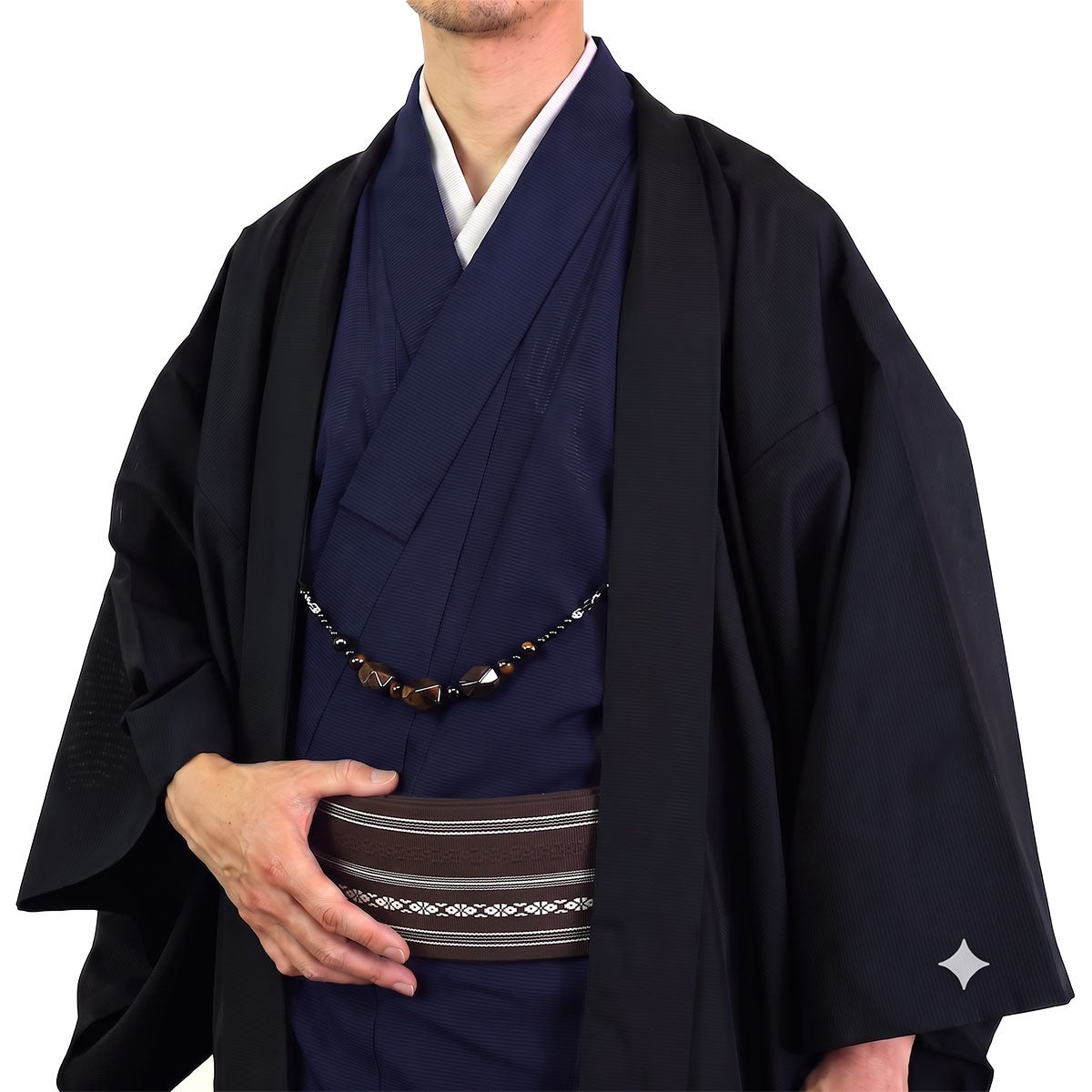 すぐに着られる夏羽織 洗える 単衣 駒絽 黒