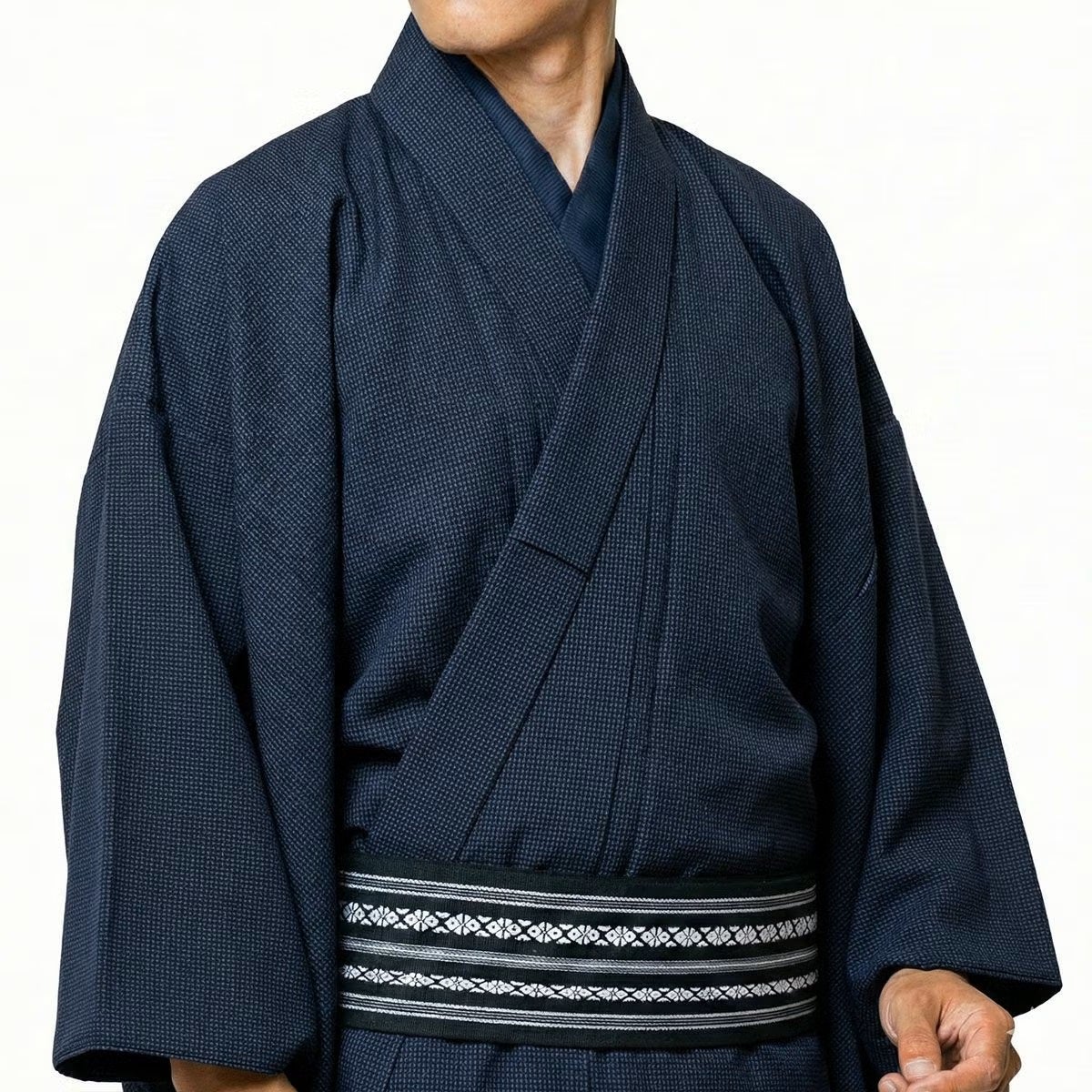 着物と羽織 アンサンブル  正絹 大島紬 紺亀甲