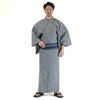 メンズ浴衣セット｜大きいサイズの近江ちぢみ本麻（グレー）着付け簡単セット