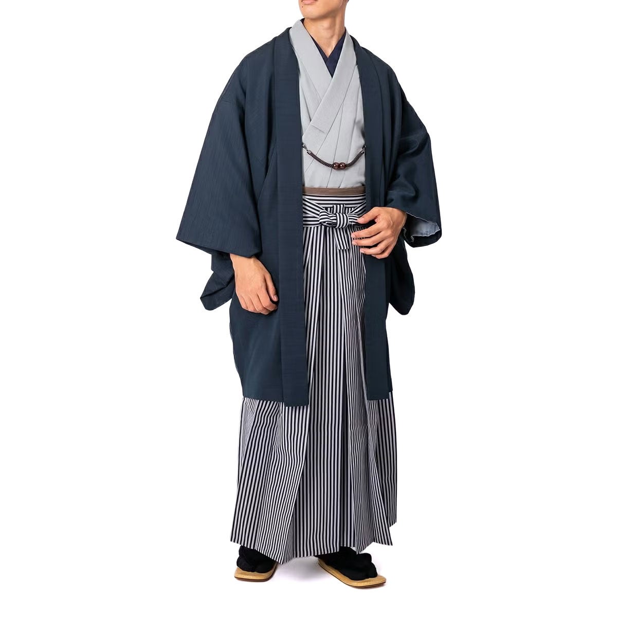 仕立てオーダー袴 縞 白黒
