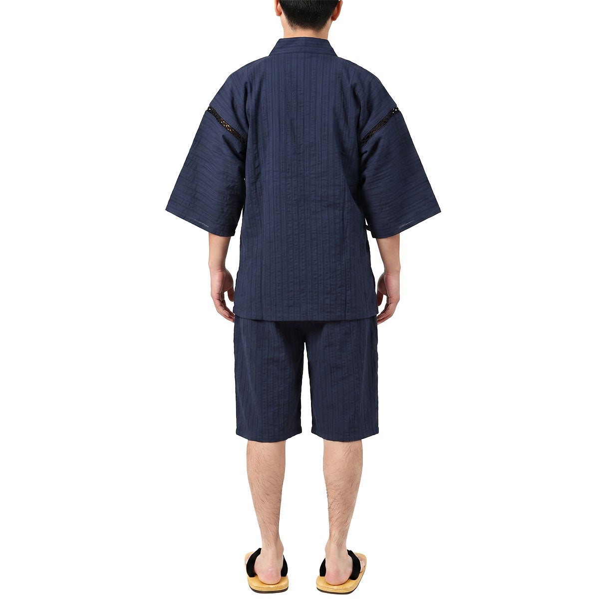 甚平 男物 しじら織 紺
