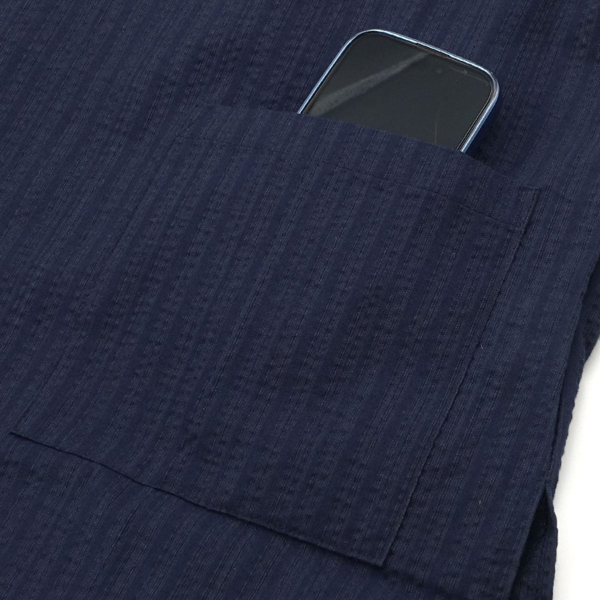 甚平 男物 しじら織 紺