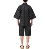 甚平 男物 しじら織 黒縞
