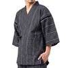 甚平 男物 しじら織 黒縞