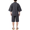 甚平 男物 しじら織 黒縞