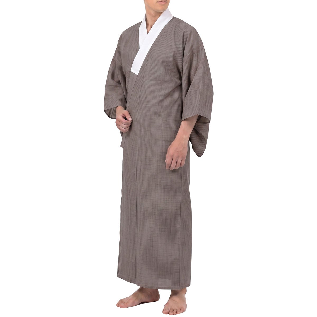 国内仕立て オーダー長襦袢 東レ 爽竹 夏用 竪絽  茶
