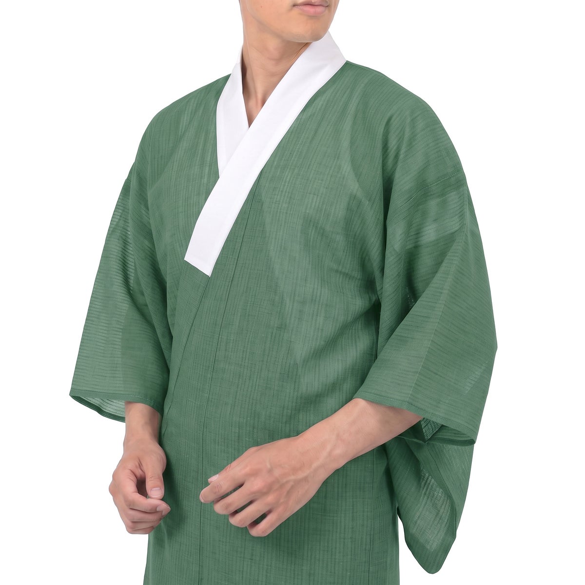 国内仕立て オーダー長襦袢 東レ 爽竹 夏用 竪絽  緑