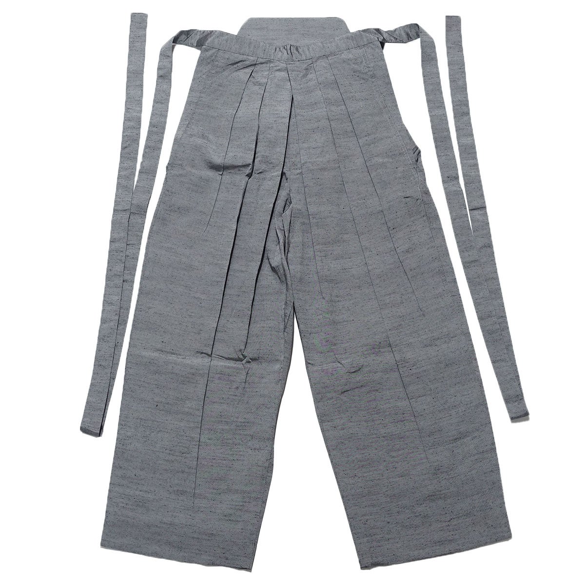 袴パンツ 袴ズボン 軽衫 正絹 ファスナー付き 紬 グレー