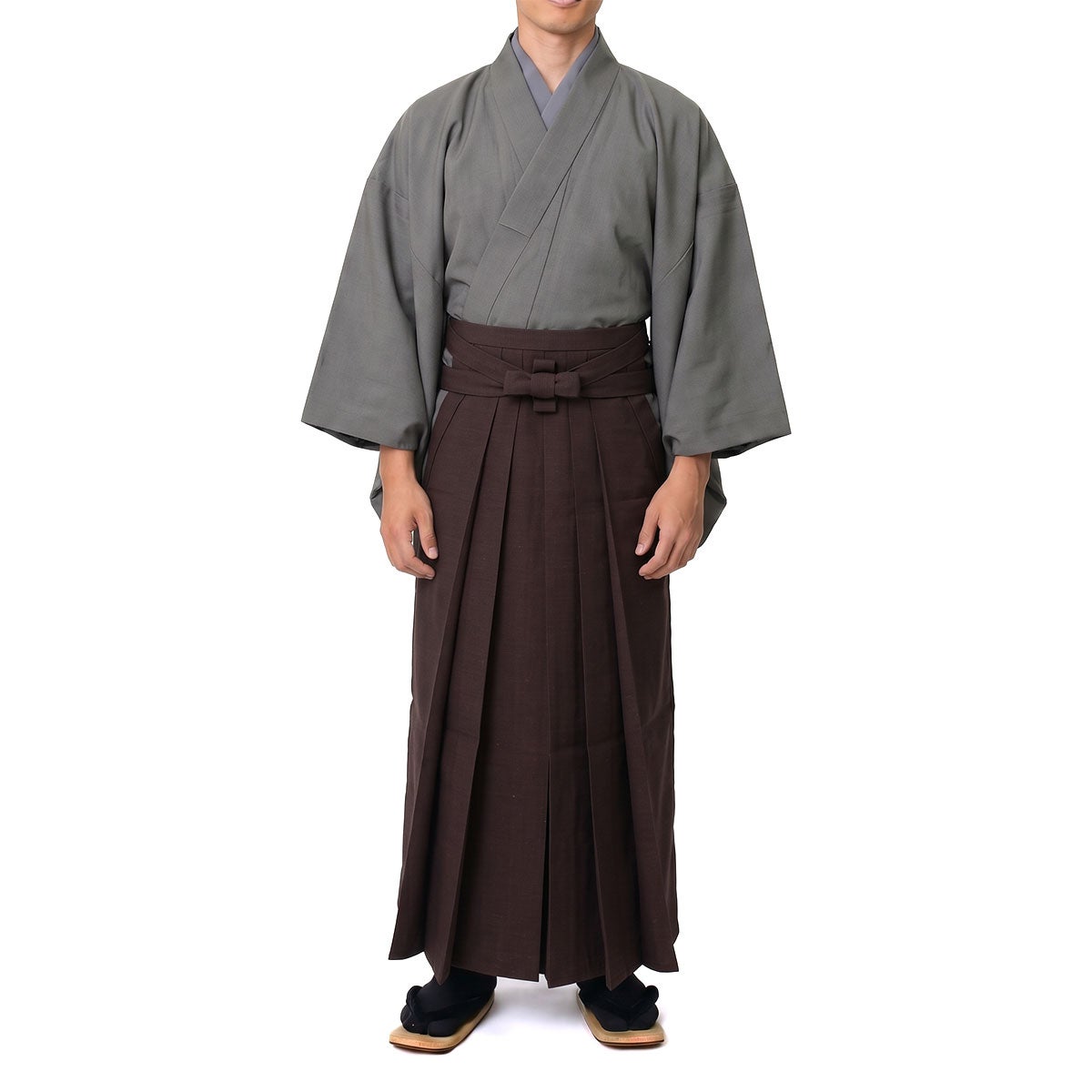 正絹袴 仕立てオーダー 無地 紬 茶