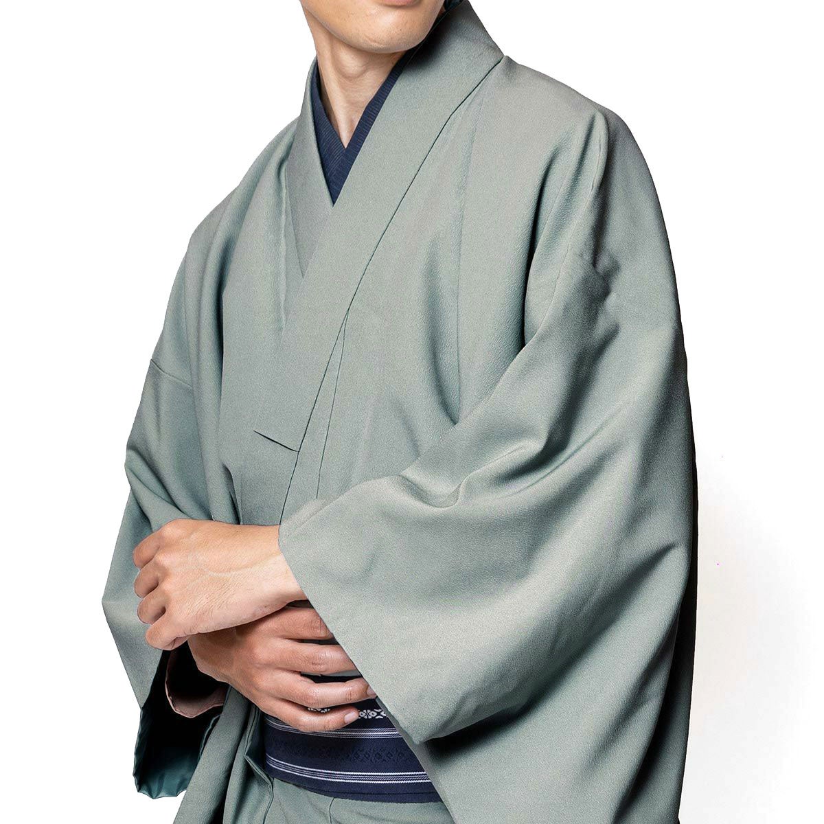 袴付き 茶道 着物 セット 洗える着物 ちりめん グレー