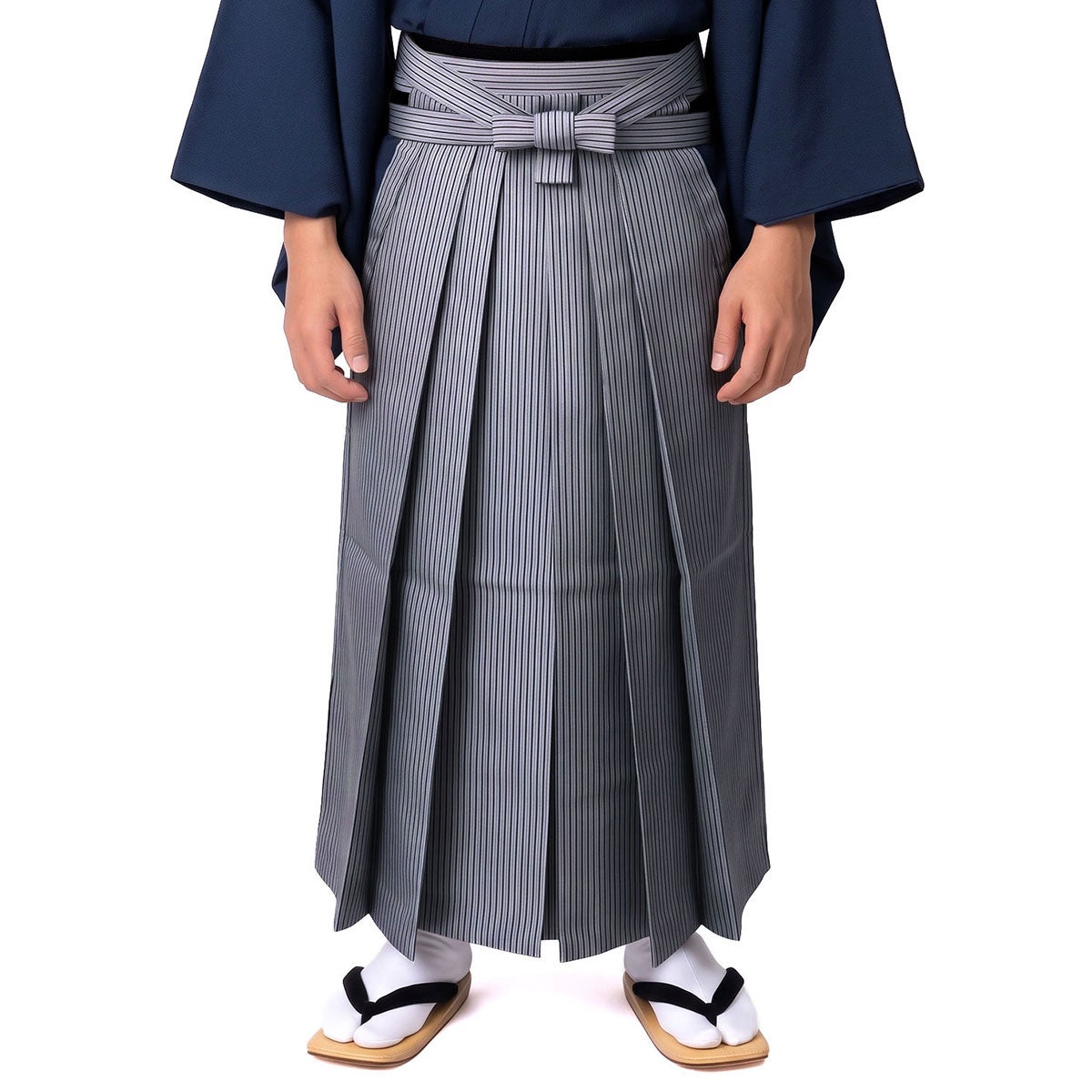 袴付き 茶道 着物 セット 洗える着物 ちりめん 濃紺
