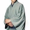 男着物 着流しセット 洗える ちりめん 袷 グレー