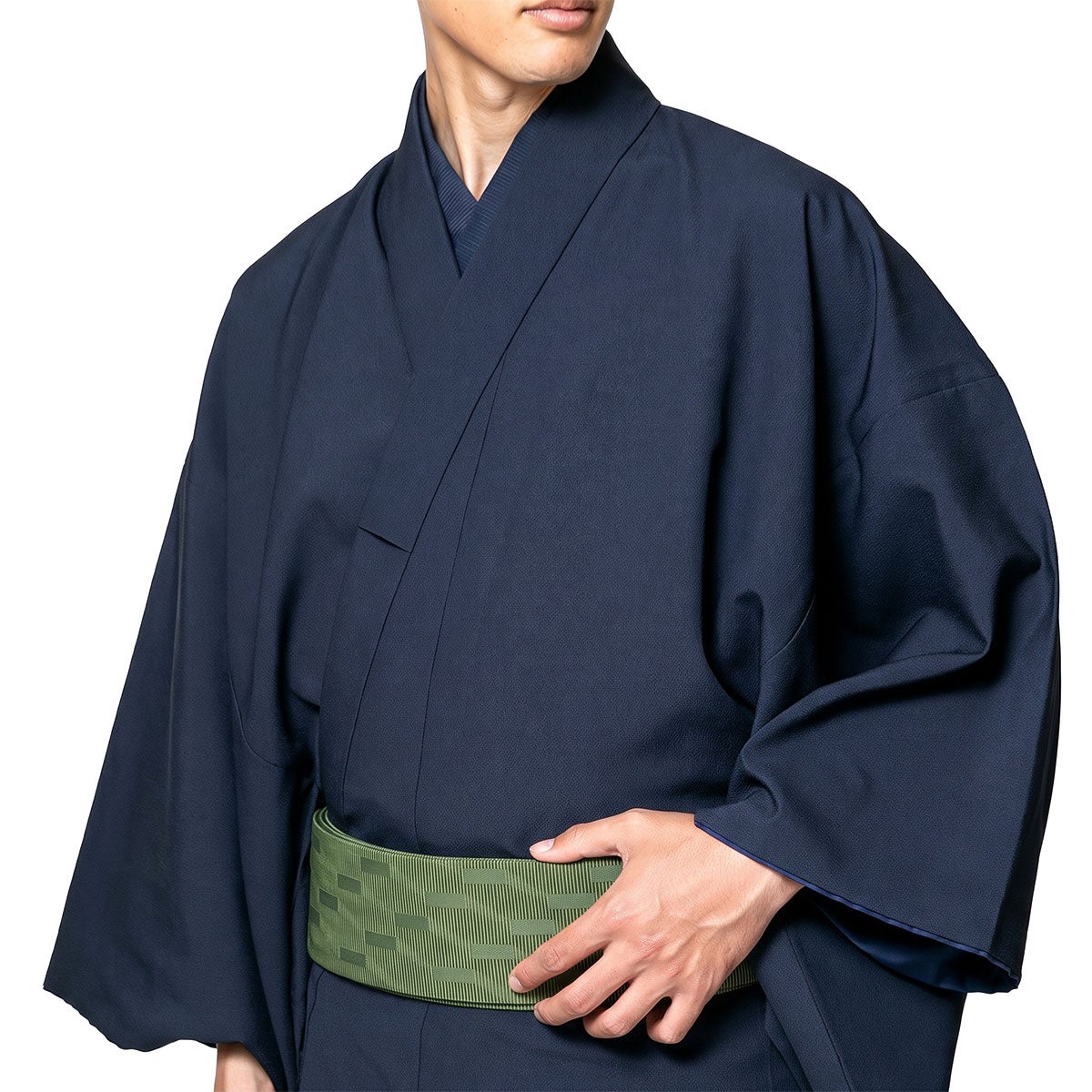 角帯 正絹 博多織 大倉織物 緑