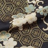 和柄のアロハシャツ 正絹 振袖 黒